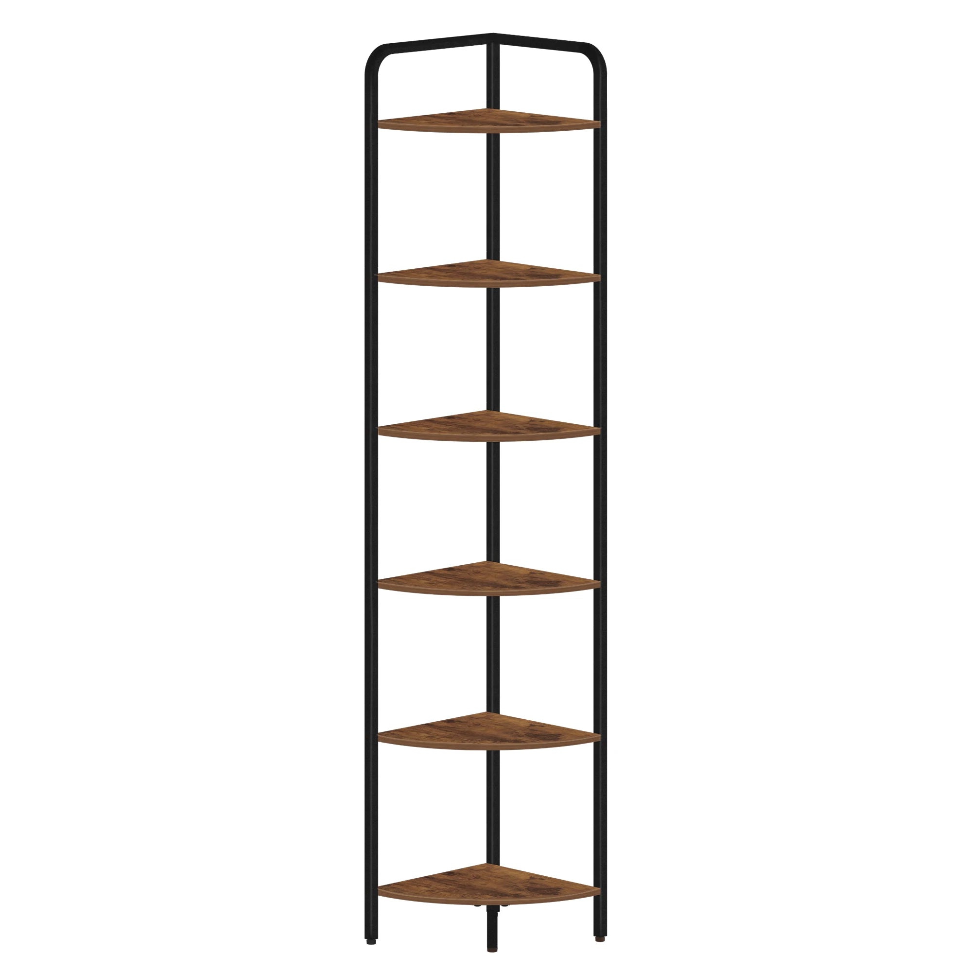 Hoekrek met 6 Planken – Open Boekenplank en Opslagrek voor Woonkamer en Kantoor