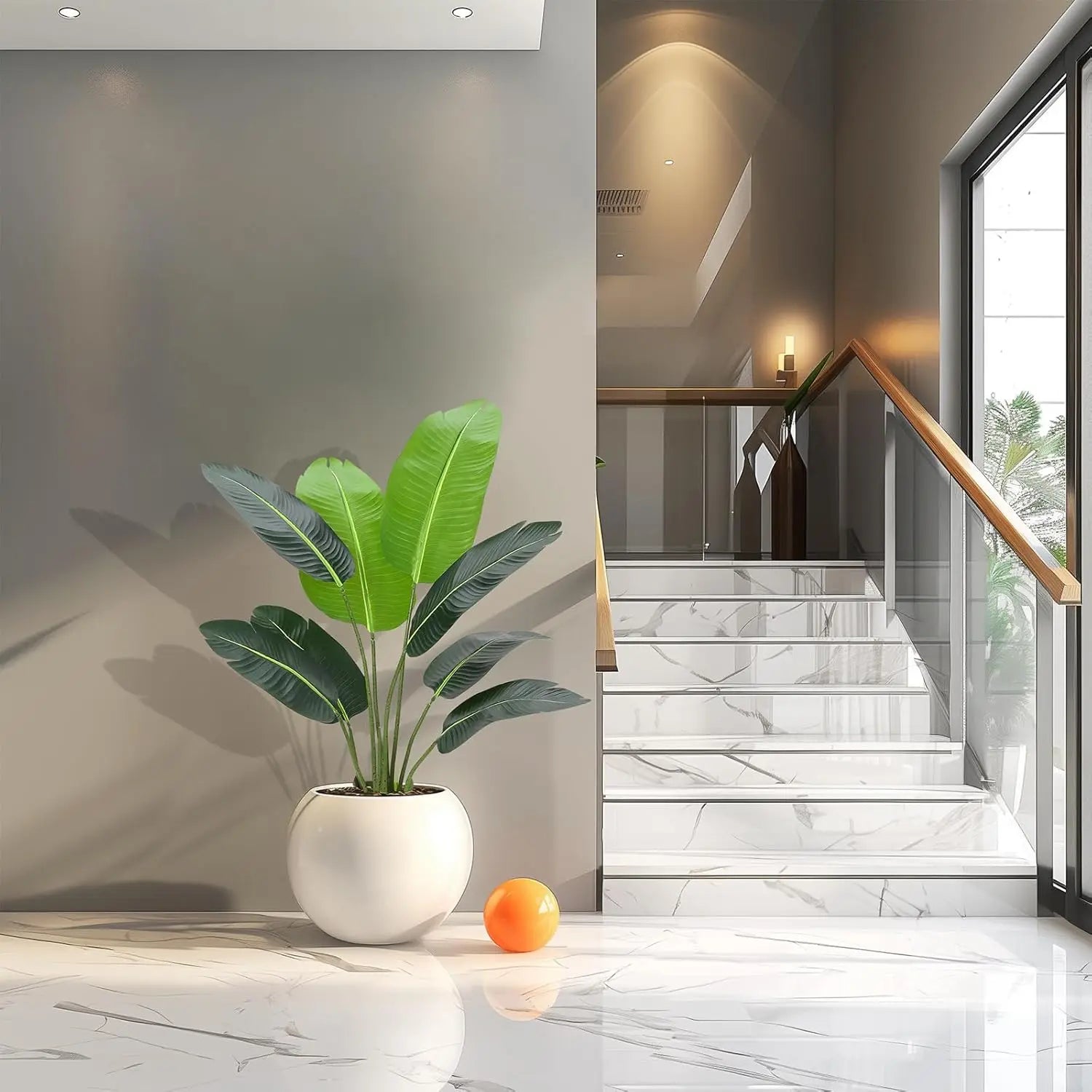 Kunst Strelitzia Plant 120 cm – Realistische Bird of Paradise Kunstplant voor Binnen & Buiten