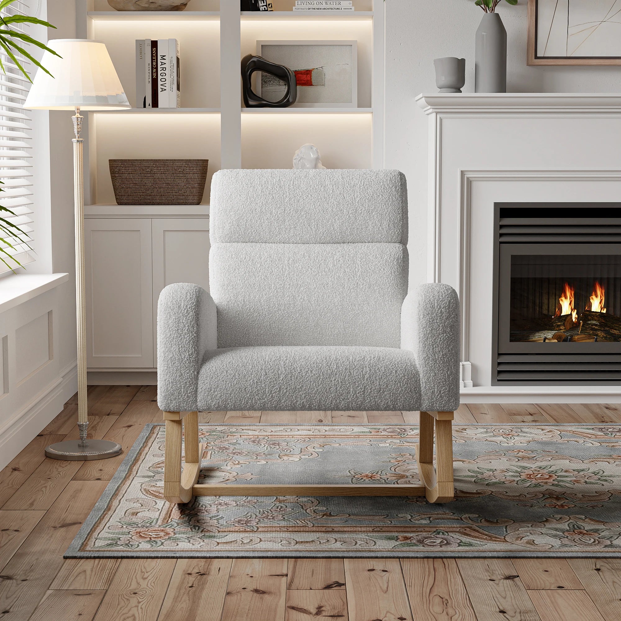 Fluwelen ergonomische schommelstoel – Luxe relaxstoel met comfortabele bekleding en stevig frame
