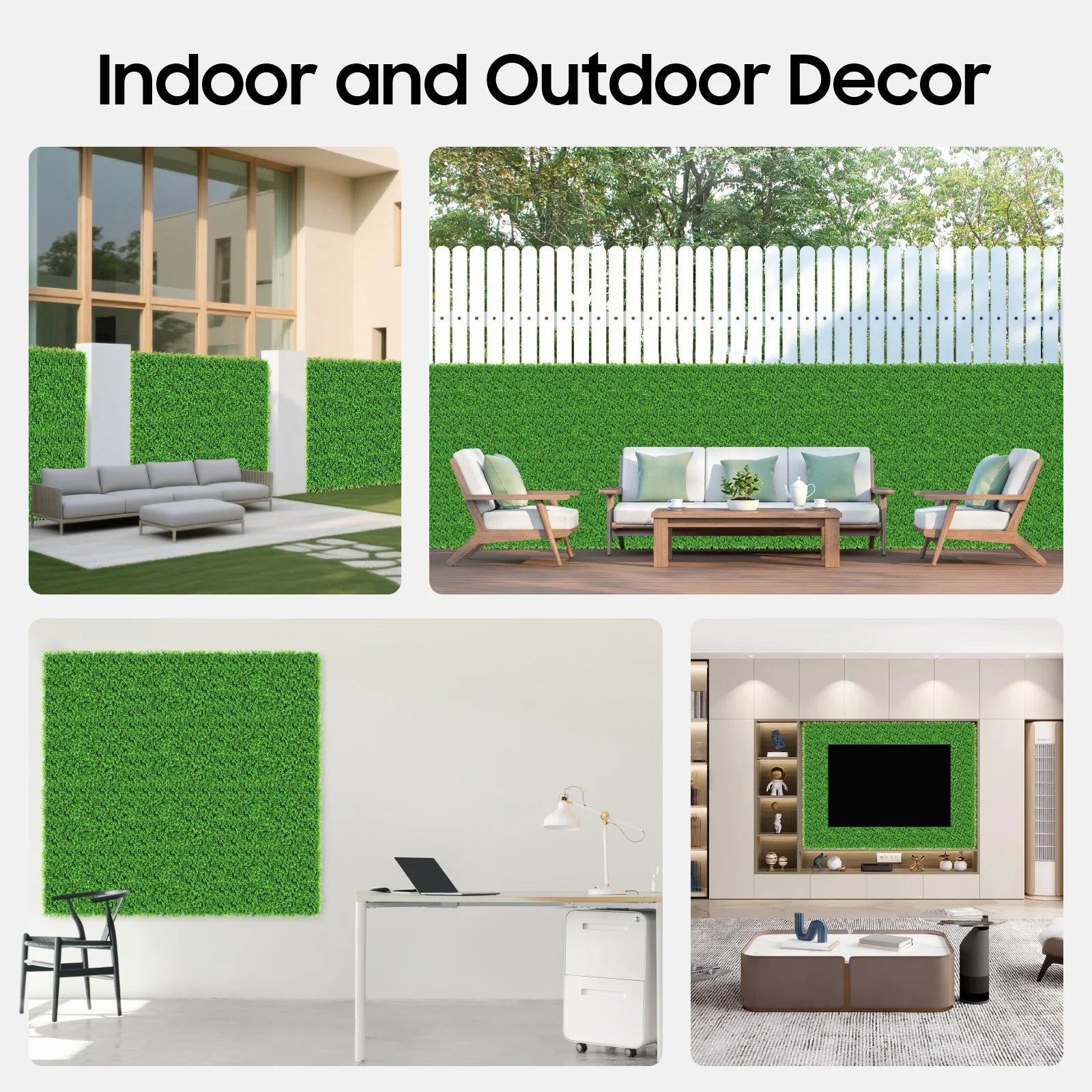 Kunstgras Wanddecoratie Set van 12 – Buxushagen Panelen 40x60 cm voor Groene Muur Binnen en Buiten