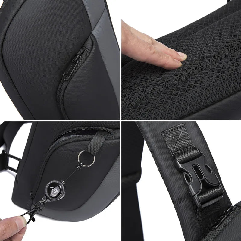 Waterdichte Multifunctionele Heren Borsttas – Grote Capaciteit Crossbody Reis Sling Bag