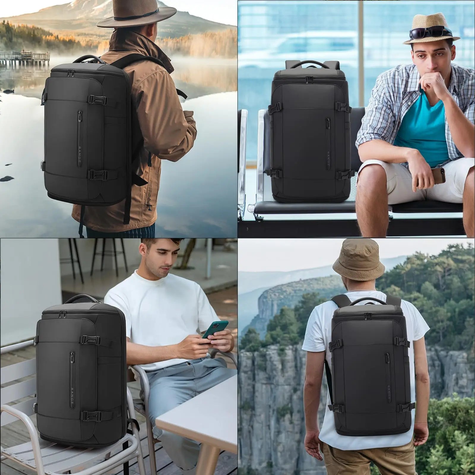 Grote Waterbestendige Rugzak – 36‑55L Voor Sport, Reis, Work & Outdoor Met Schoenvak & Laptopvak