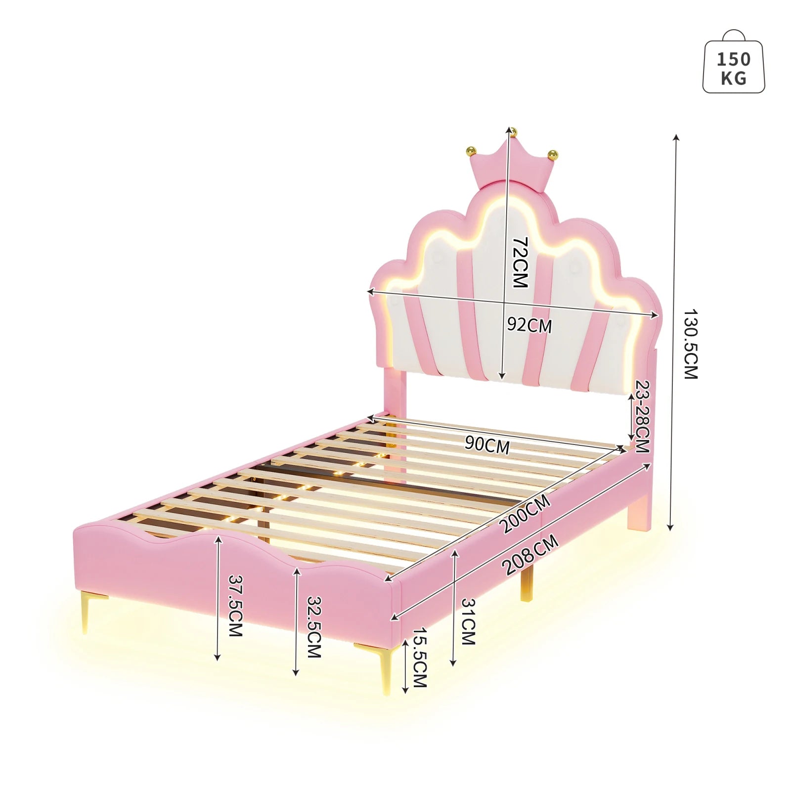Kinderbed Prinses 90x200 cm – Luxe & Comfort voor Meisjes