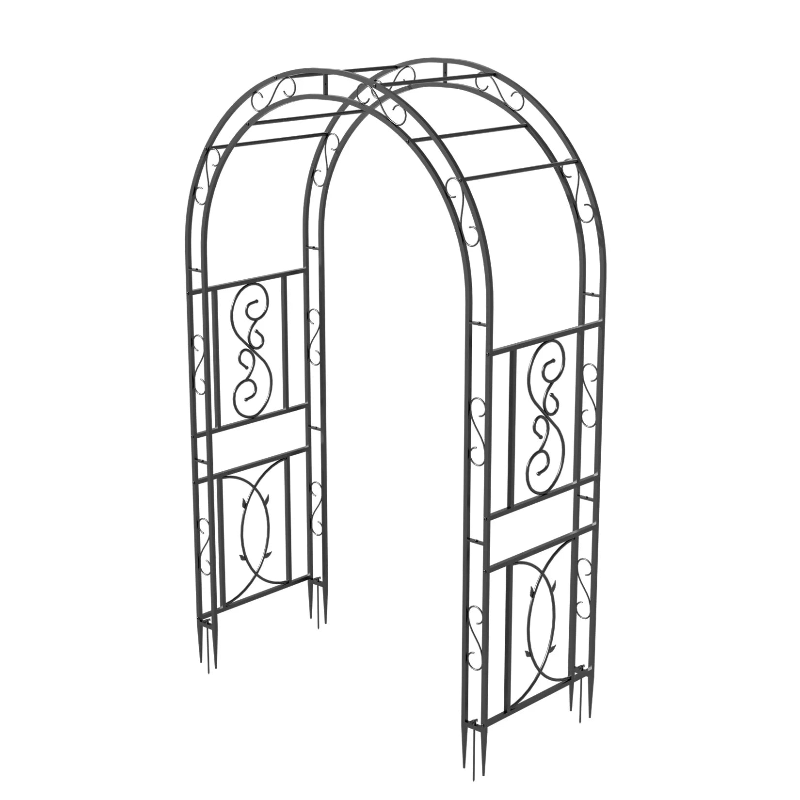 Metalen plantenrek voor in de tuin – voor klimplanten en als frame voor een trouwboog.