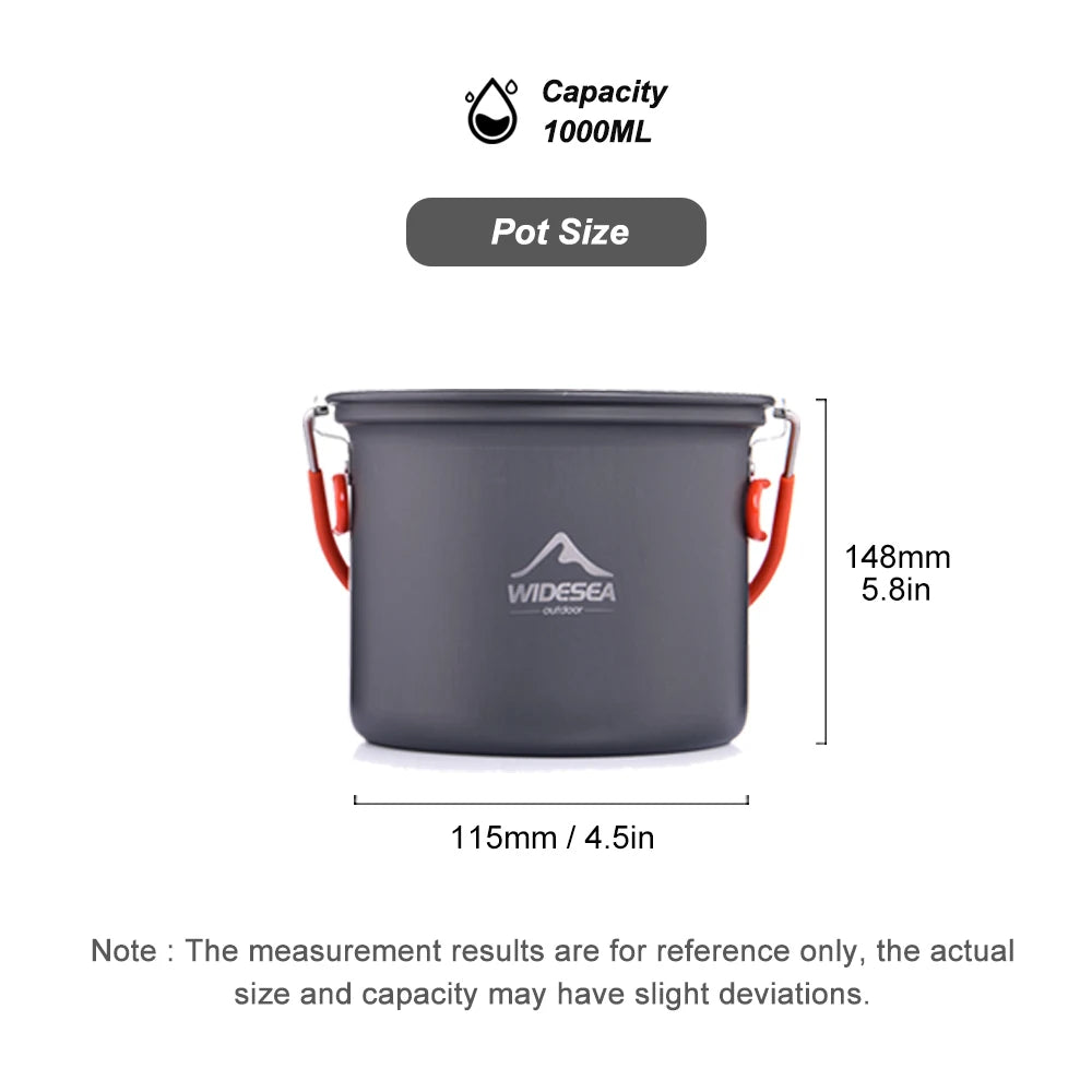 Opvouwbare lichtgewicht 1 L camping kookpan – perfect voor outdoor en backpacken