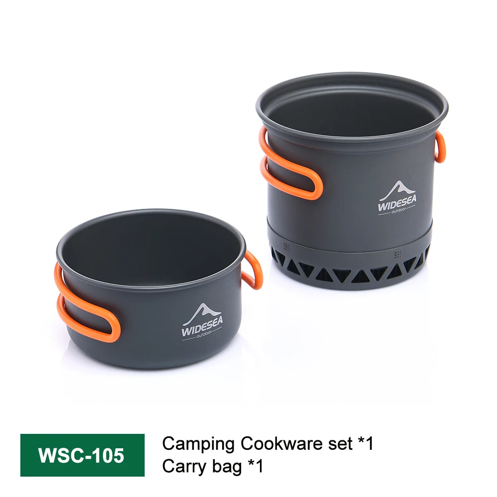 Outdoor Camping Kookset – Lichtgewicht Potten Set 1,3L & 2,3L voor Kamperen