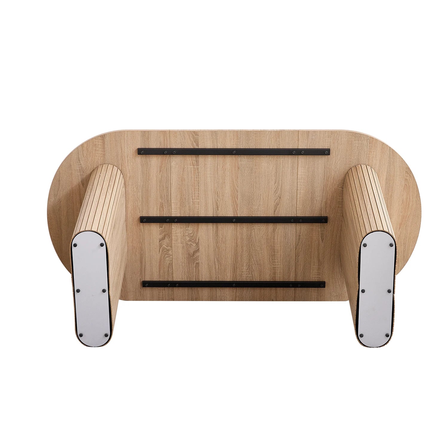 Ovale Eettafel 180×90 cm – Scandinavisch Design, Massief Houten Blad voor 6–8 Personen