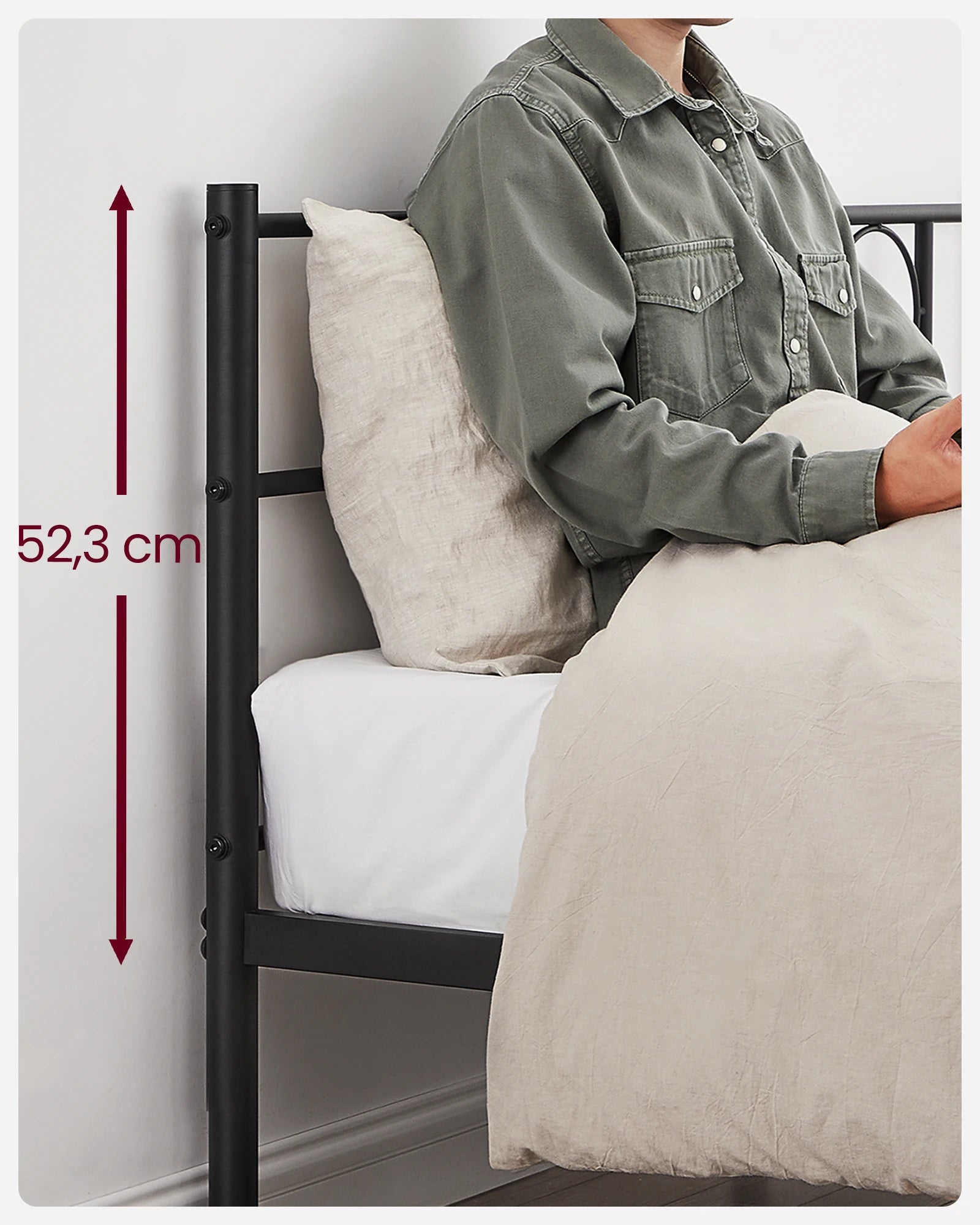Metalen Tweepersoons Bedframe 140x200 cm – Stevig Staal, Industrieel Design, Zwart