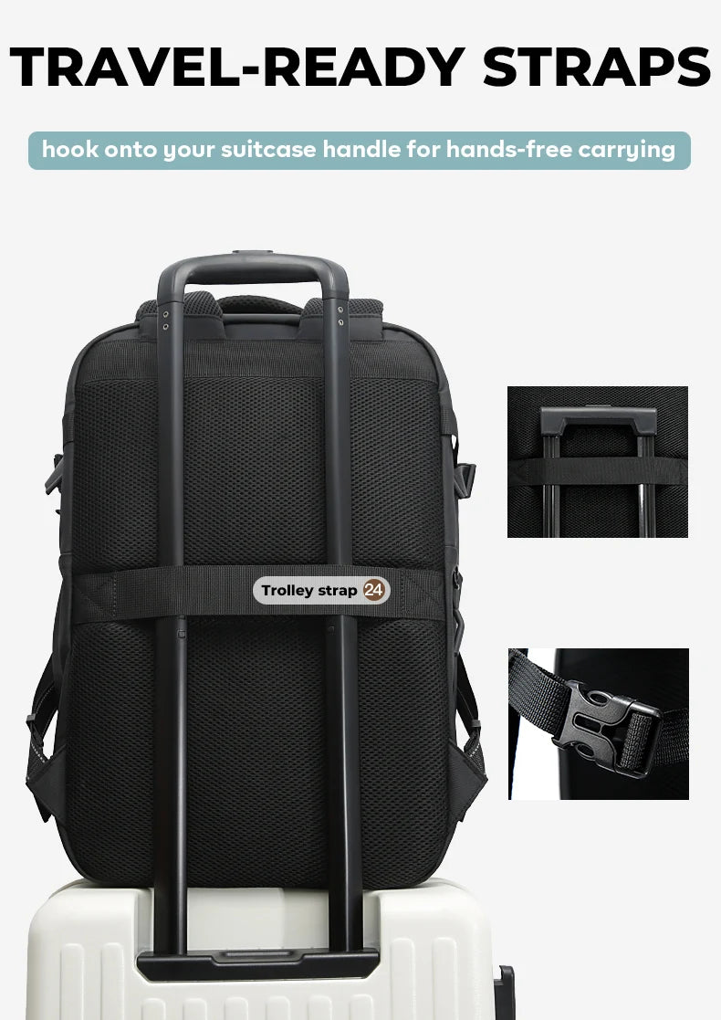 Anti‑diefstal Waterdichte Laptop Rugzak 15.6 Inch – Handbagage Reistas met Wet & Dry Scheiding
