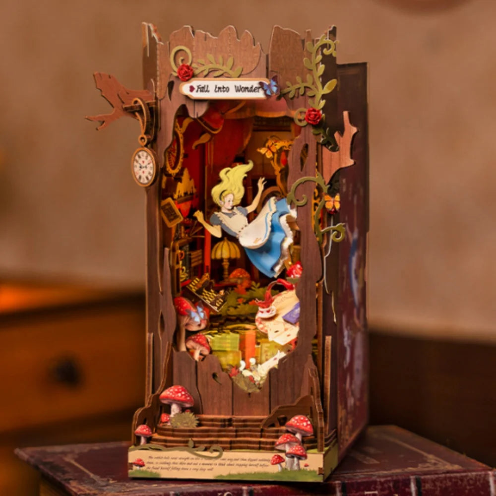 DIY Miniatuur Book Nook Kit – Houten Sprookjeshuis met LED Verlichting – Creatieve Puzzel voor Volwassenen en Kinderen