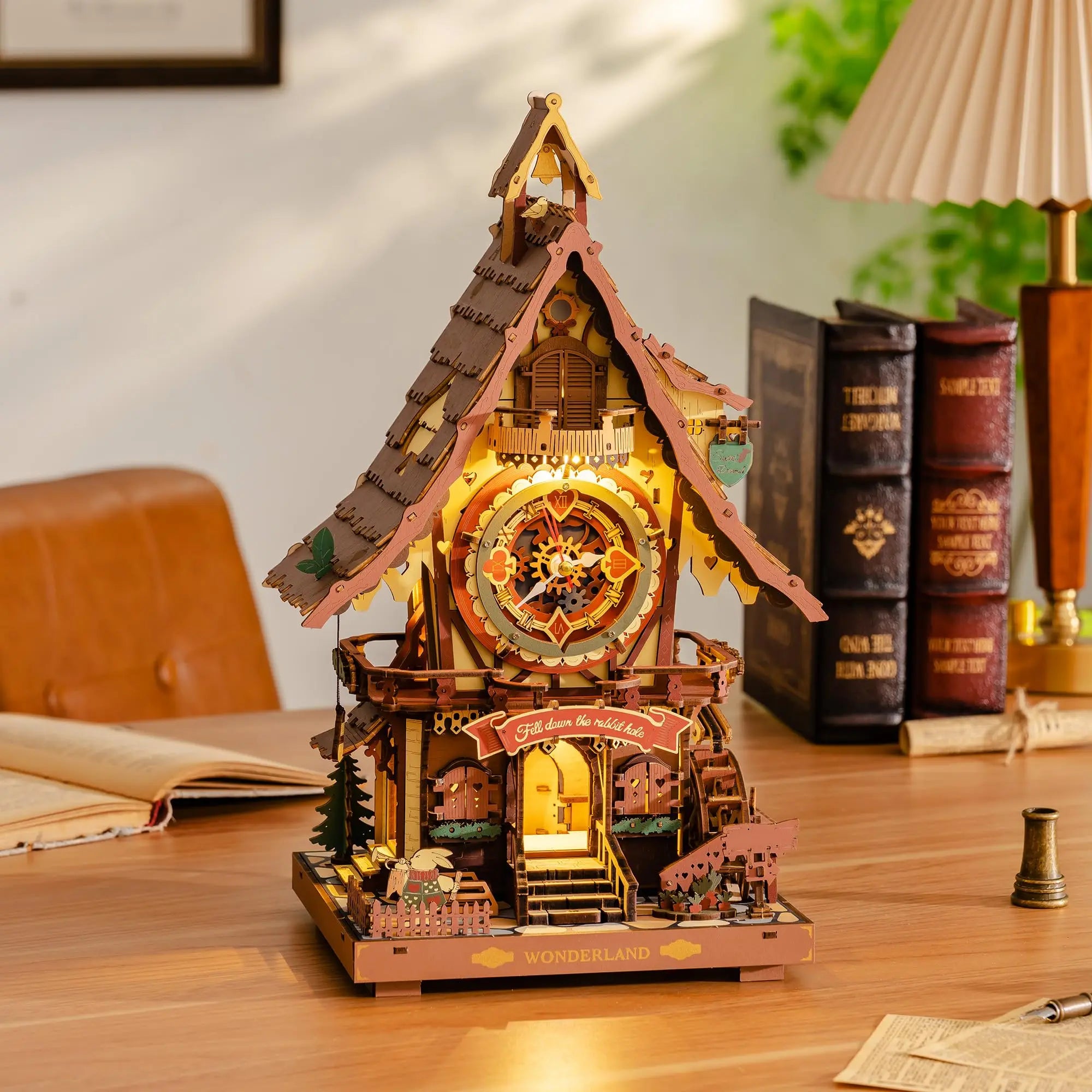 3D Houten Koekoeksklok Puzzel – Mechanische DIY Kit voor Tieners en Volwassenen – Bewegende Vogel & LED Verlichting – Origineel Creatief Cadeau