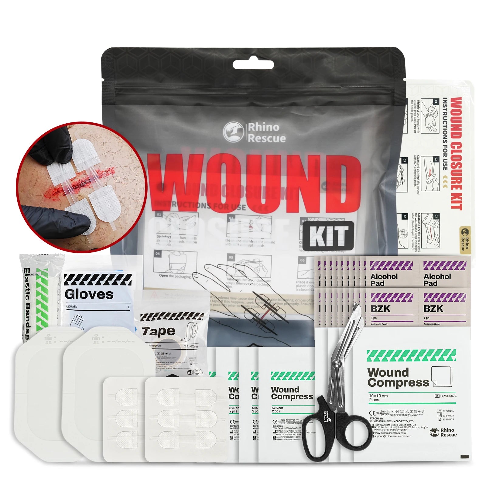 Zip Stitch Wondsluitstrip Set – Snelle en Pijnloze Hechtingskit voor Snijwonden & EHBO