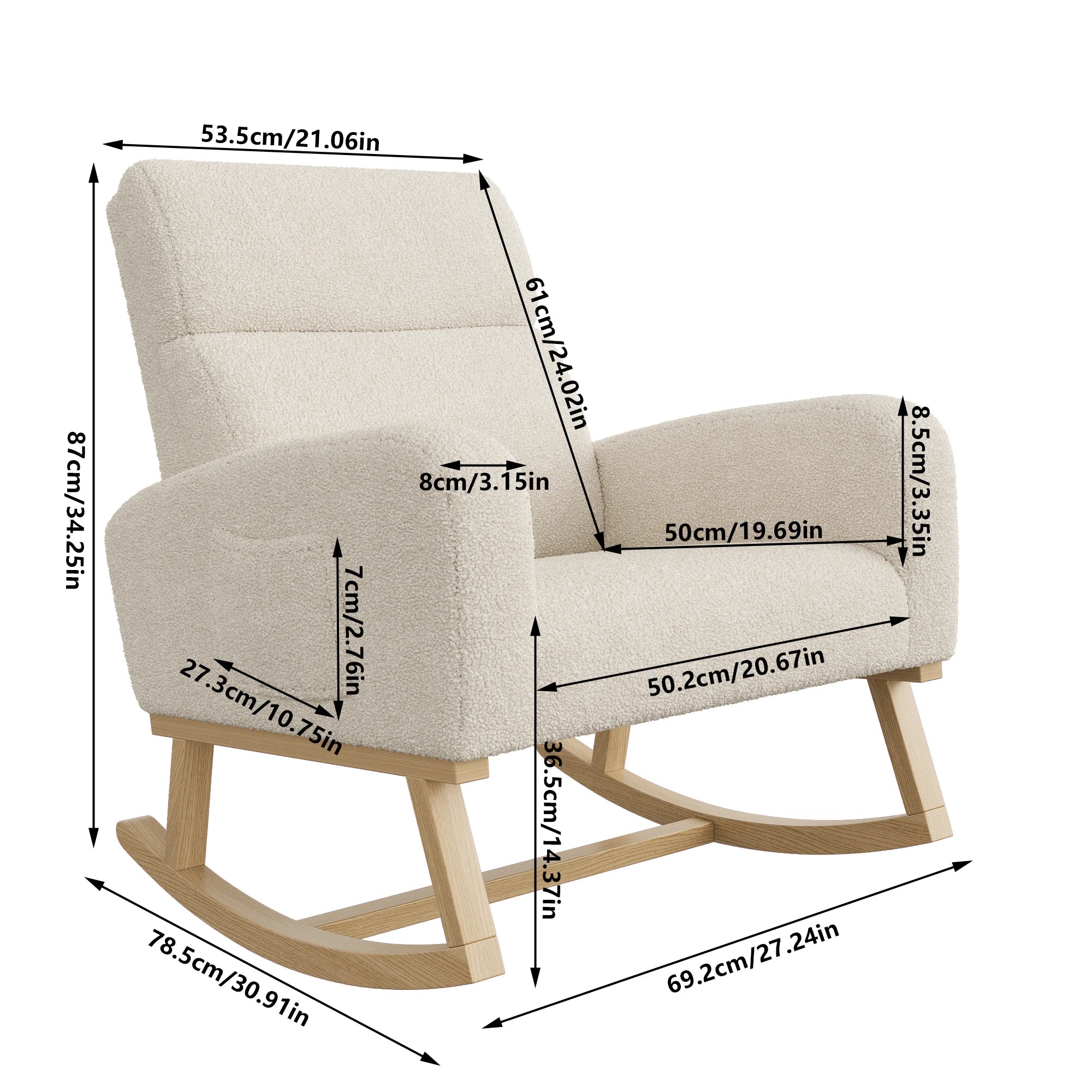 Fluwelen ergonomische schommelstoel – Luxe relaxstoel met comfortabele bekleding en stevig frame