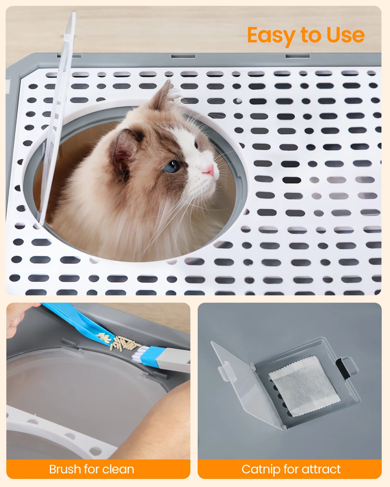 Kattenbak met lade en deksel – ruime kattenbak voor katten tot 15 kg
