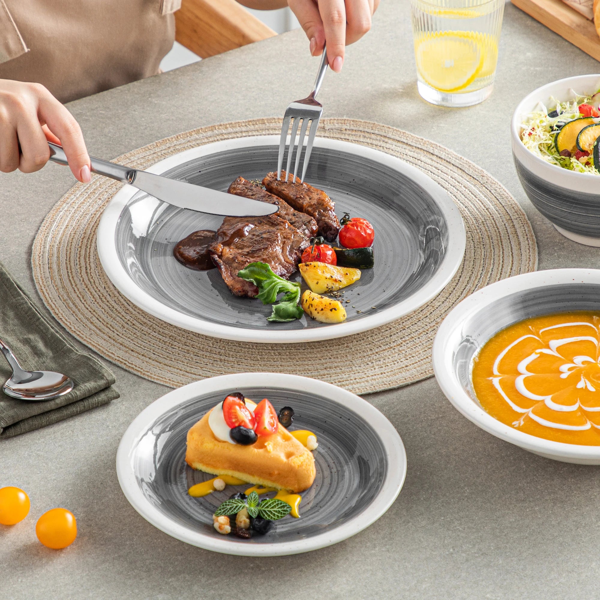 Steengoed Servies Set 16-delig – Duurzaam en Stijlvol Tafelservies voor Dagelijks Gebruik