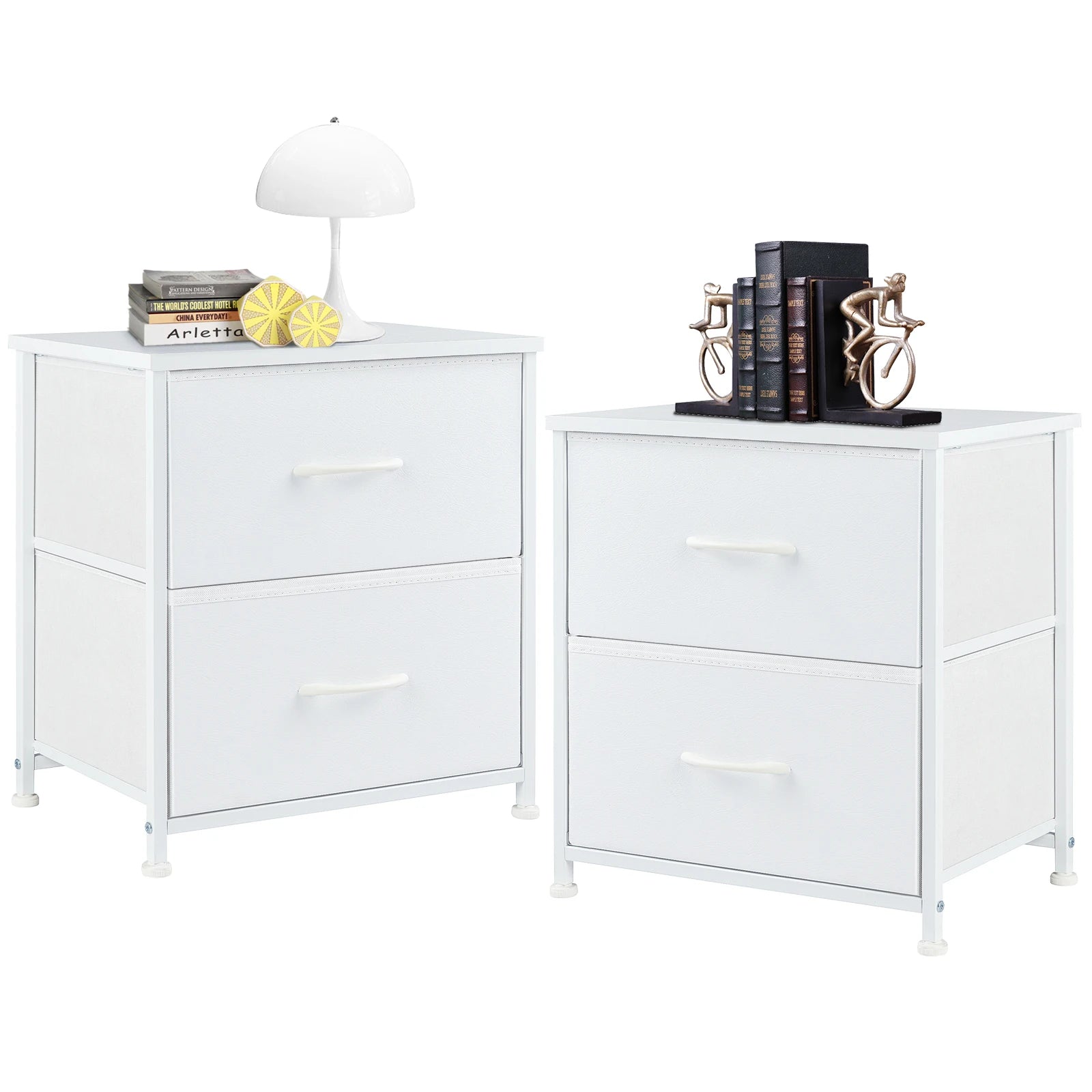Multifunctionele Ladekast met Stoffen Lades – 2‑Stuks Woonkamer & Slaapkamer Opbergmeubel