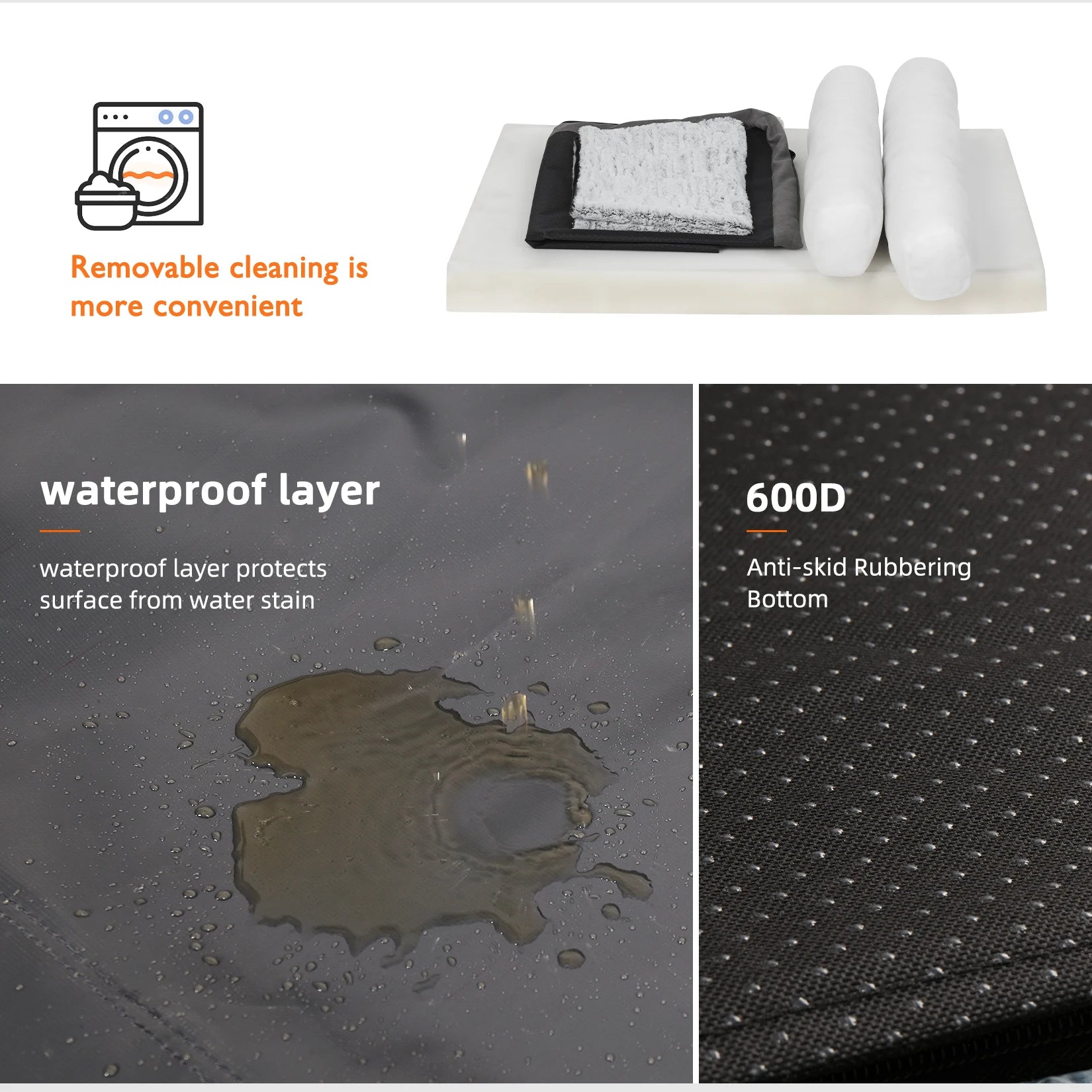 Orthopedisch Hondenbed XXL met Traagschuim – L-Vormig Hondenkussen voor Grote Honden met Wasbare Hoes, Waterdicht & Antislip