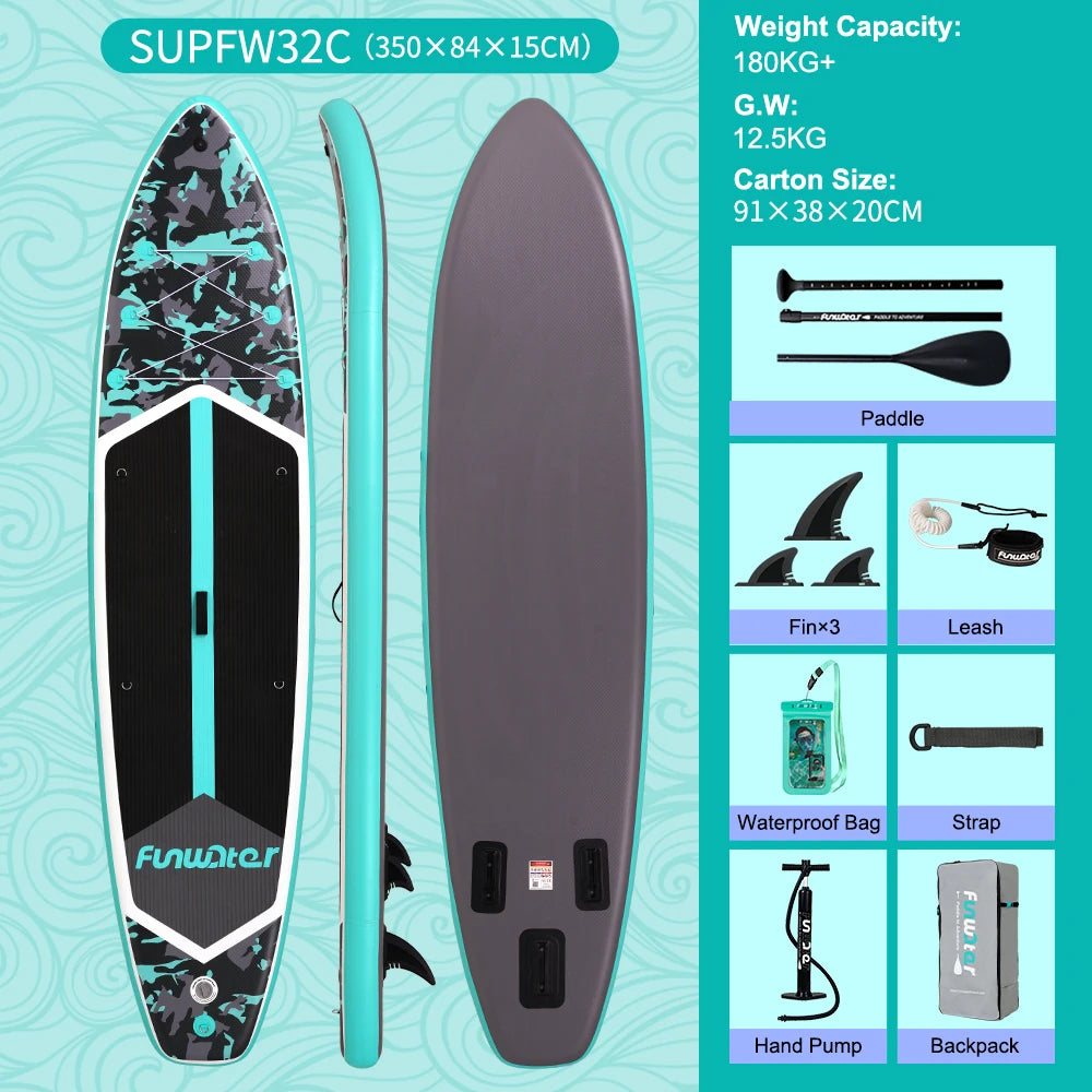 Opblaasbaar SUP Board 11'6" – Koi Paddle Board met Accessoires – Stand Up Paddle Surfboard voor Volwassenen