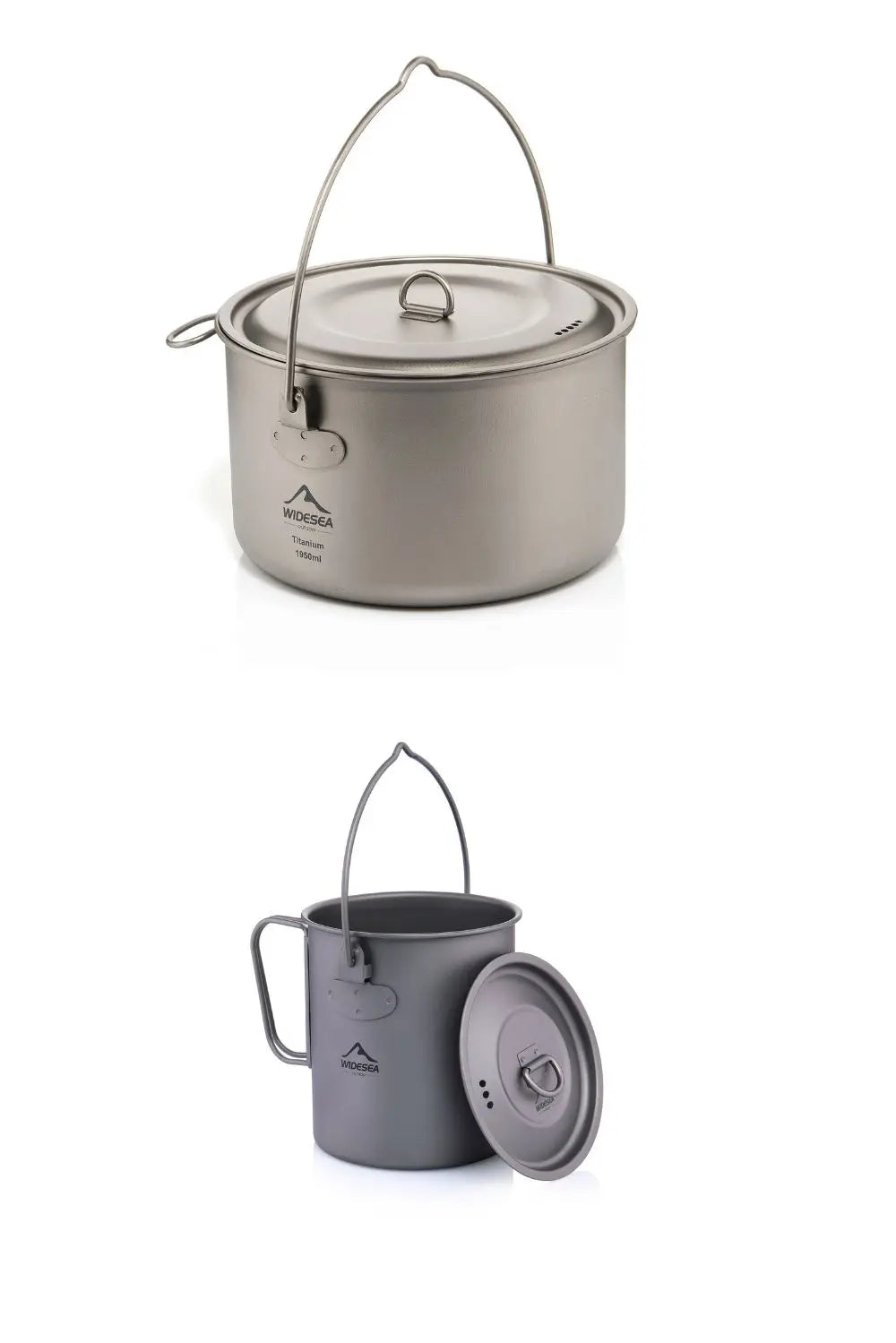 Titanium Outdoor Camping Kookset – Lichtgewicht Titanium Servies Met Kookpot en Koekenpan