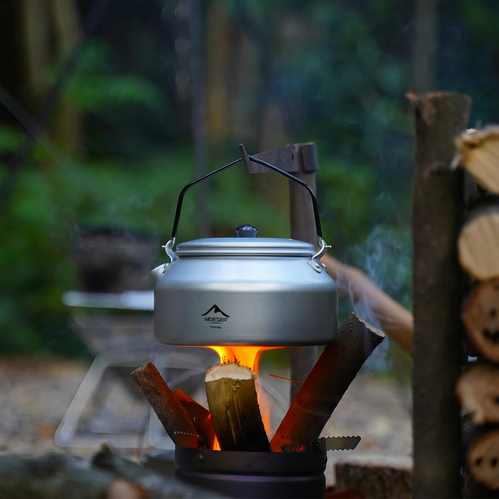Draagbare Aluminium Camping Waterkoker 1L – Lichtgewicht Outdoor Ketel Voor Koken & Warme Dranken