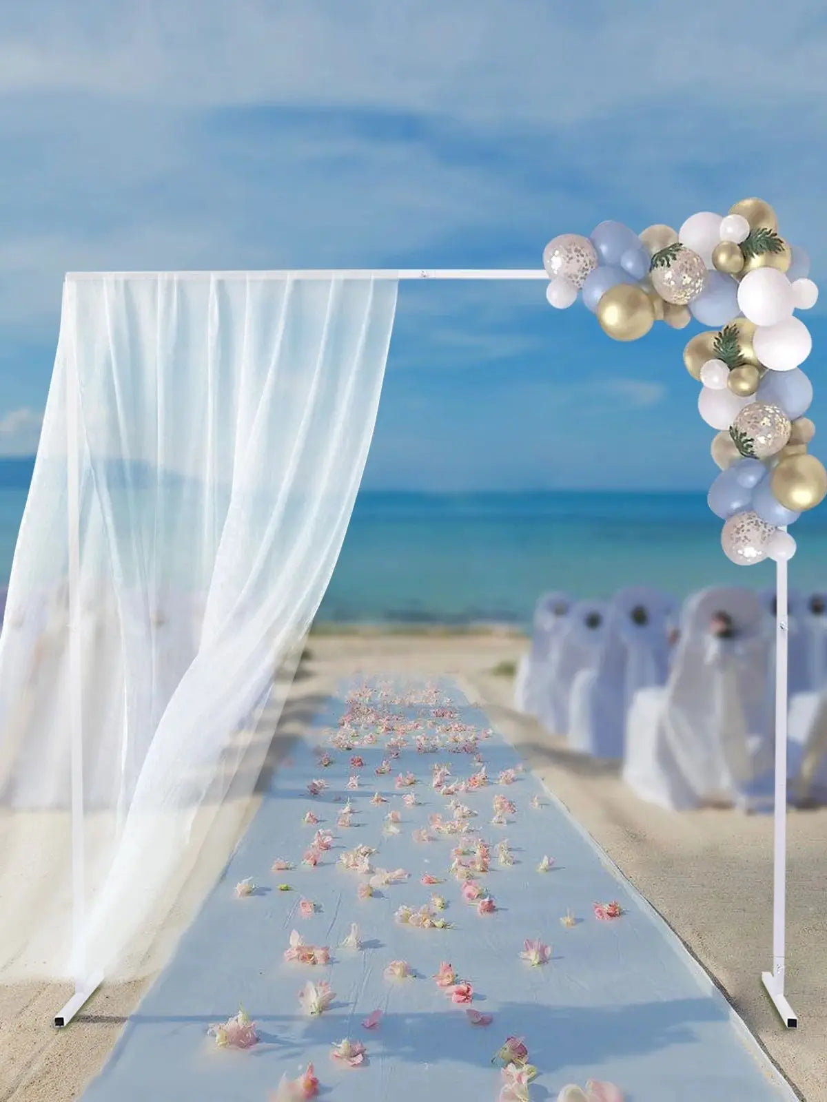 Verstelbare Bruiloft Boog Standaard 2x2m – Wit Metalen Frame voor Feestdecoratie, Bruiloften en Fotoshoots