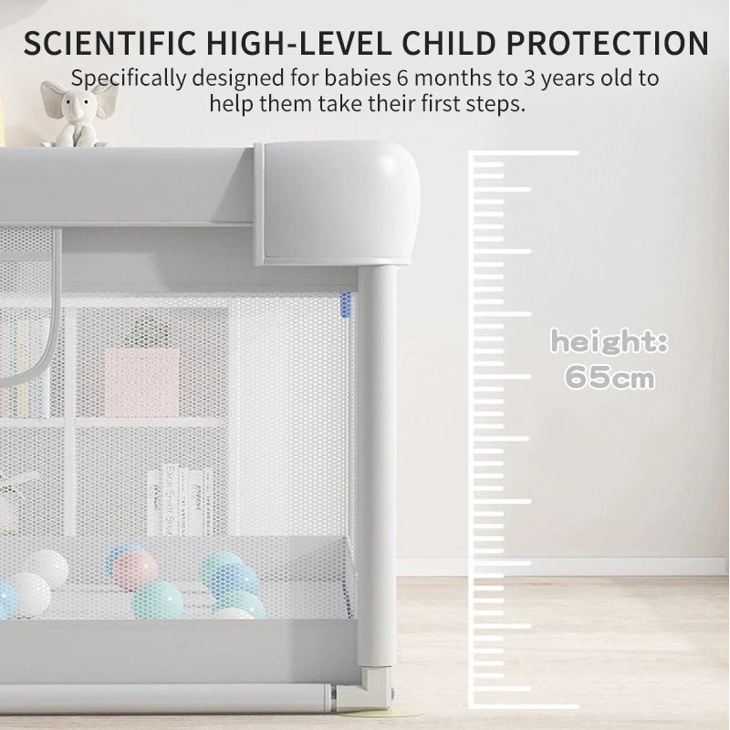 Grote Baby Speelbox met Schuim‑bescherming & Ballenbak – Veilige Speelruimte voor Baby’s (0‑6 Jaar)