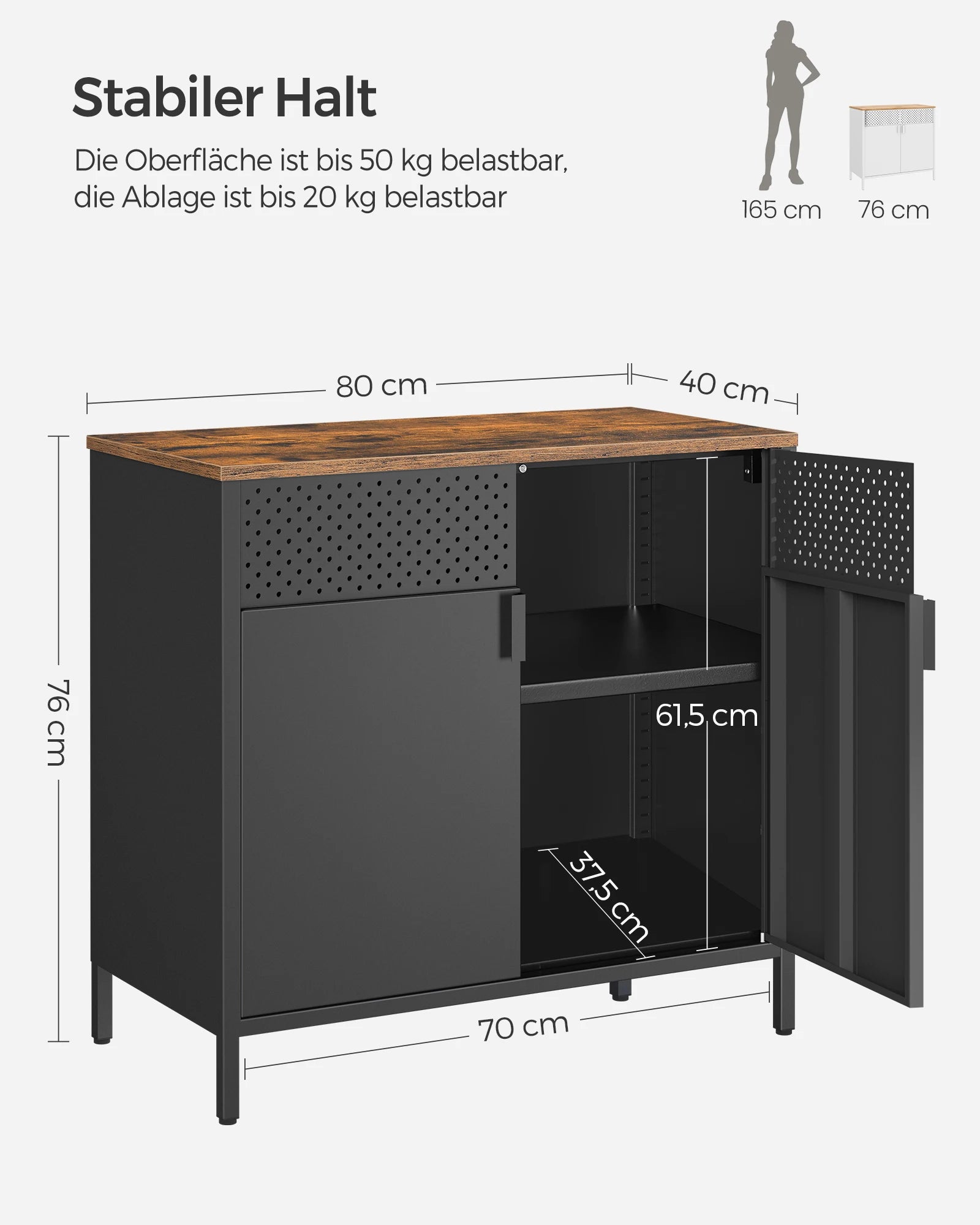 Zijpaneel Keukenkast – Dubbele Deuren in Industrieel Design