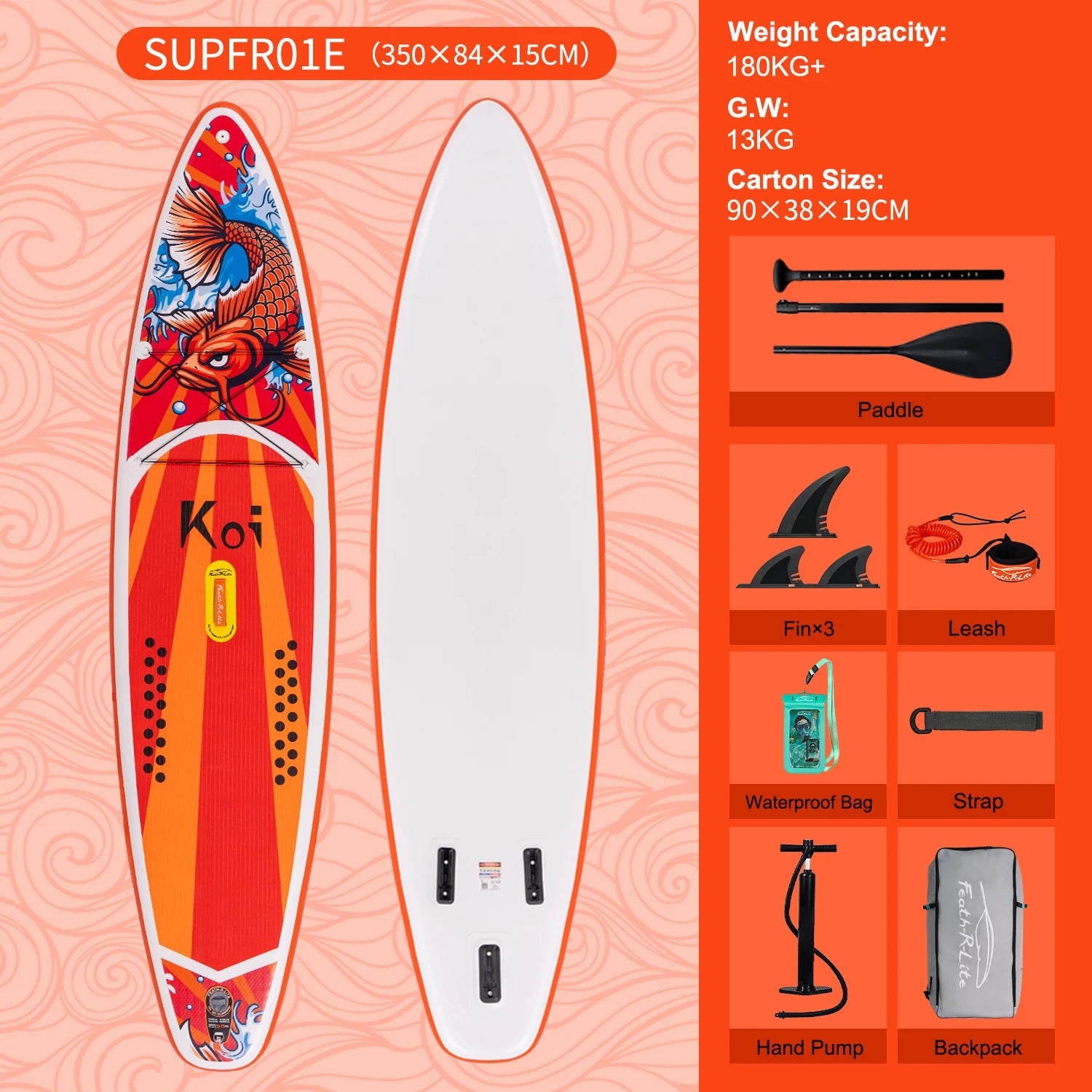 Opblaasbaar SUP Board - Paddle Board 320-385CM – Complete Stand Up Paddle Set met Antislip Deck