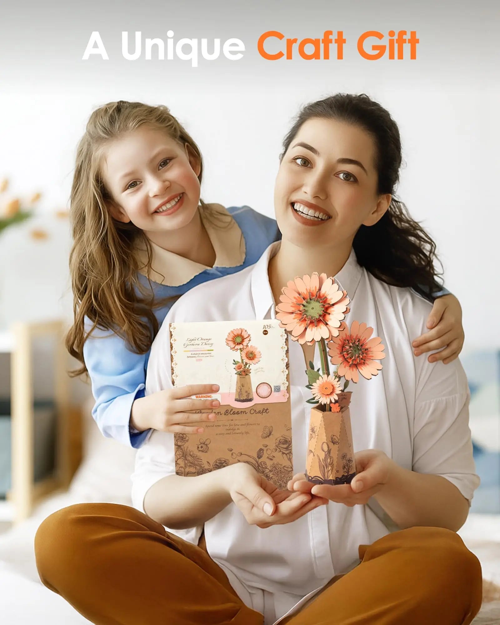 3D Houten Puzzel Doe-Het-Zelf – Creatieve Bloemen Bouwset voor Vrouwen – Kerstcadeau & Decoratie