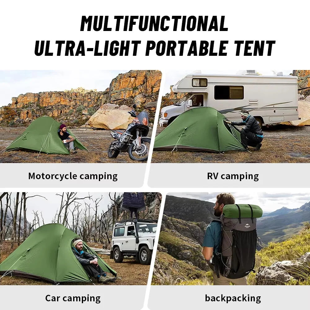 Ultralichte 1-Persoons Fietstent – Waterdichte Trekkingtent voor Backpacken en Kamperen