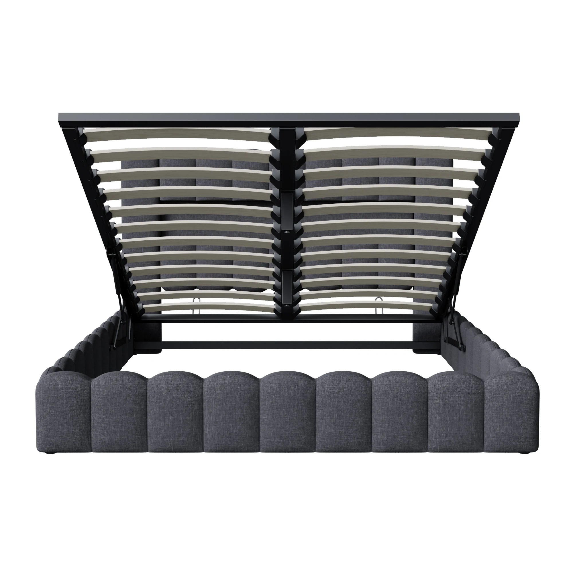 Gestoffeerd Tweepersoonsbed 140–180 cm met LED‑verlichting, USB‑poorten en Opbergruimte – Modern Opbergbed