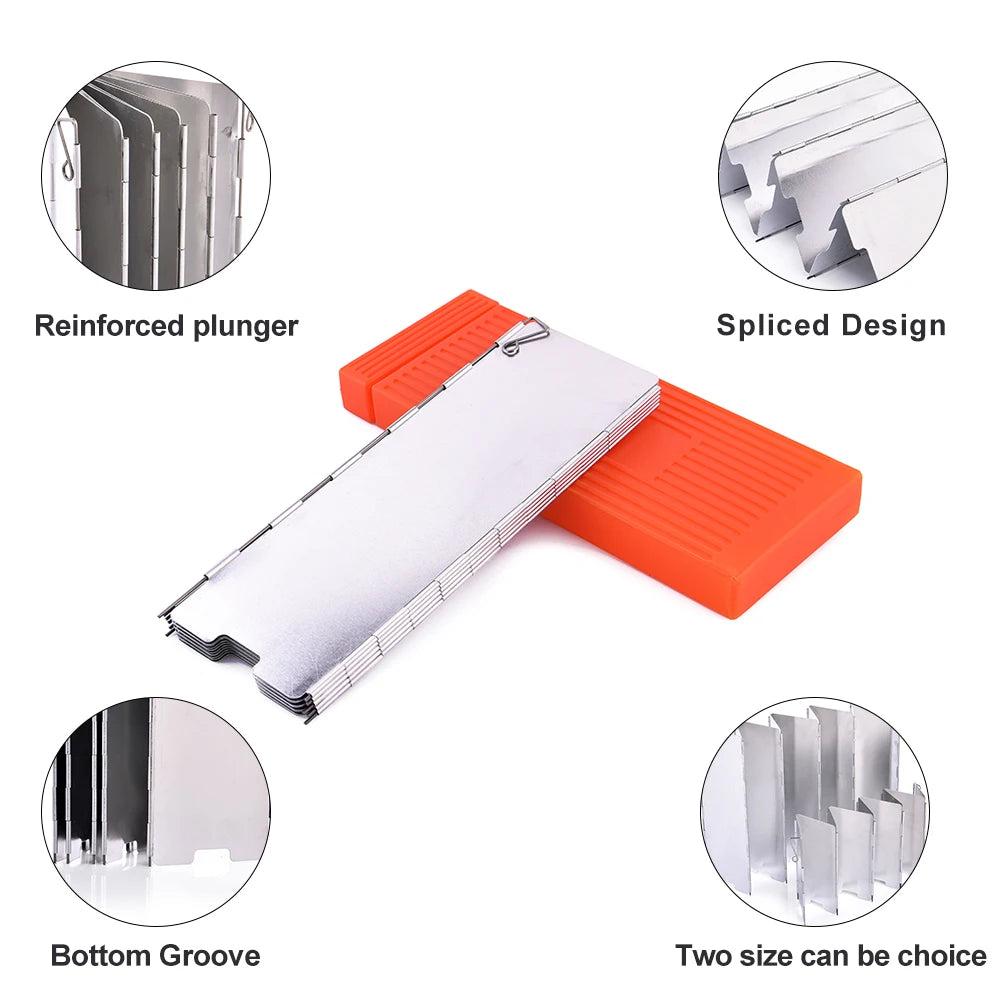 9-delig Camping Windscherm – Lichtgewicht Aluminium & RVS Bescherming voor Buiten Koken