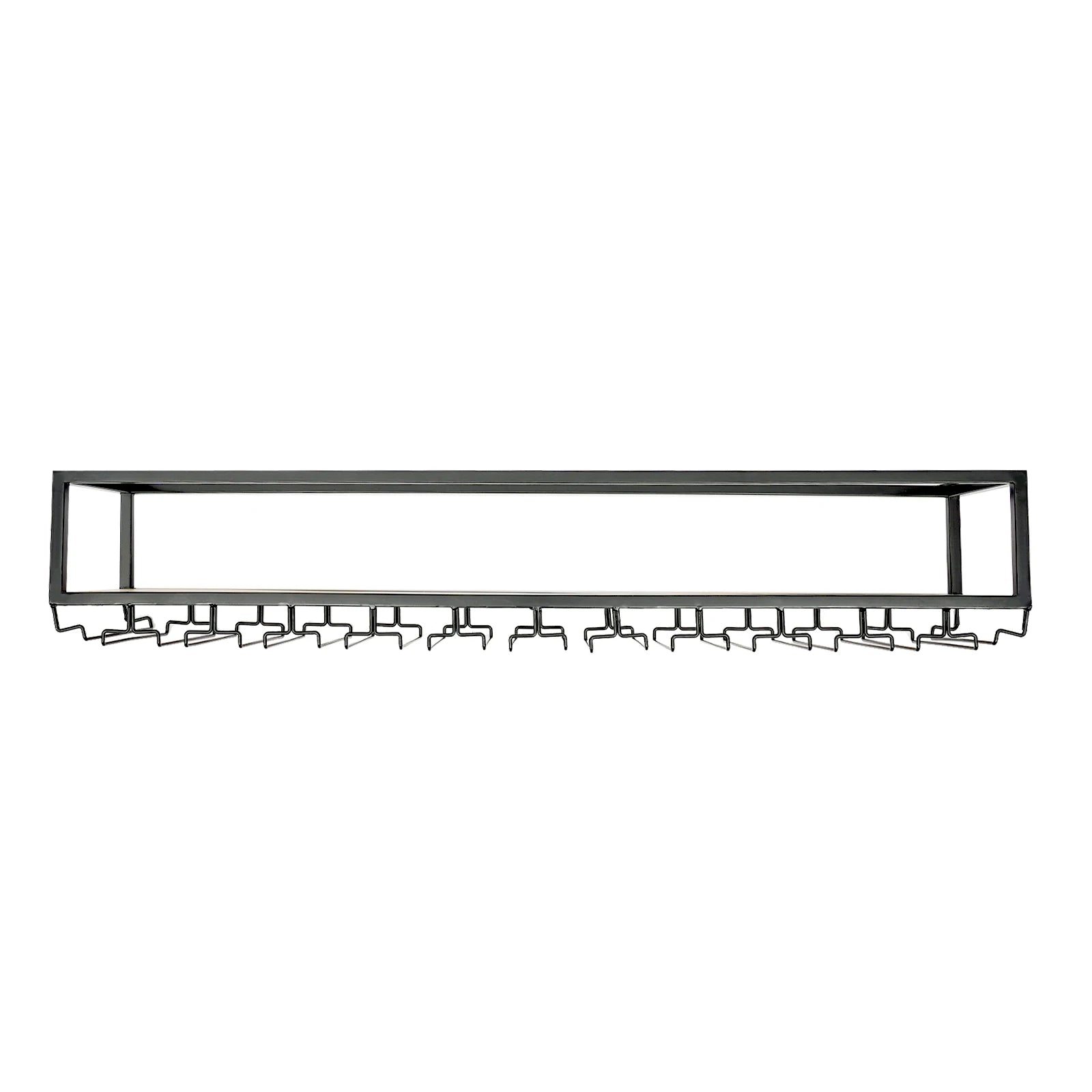 Hangend Wijnrek Industrieel met Glazenhouder – Vintage Plafond Wijnrek Metaal & Hout