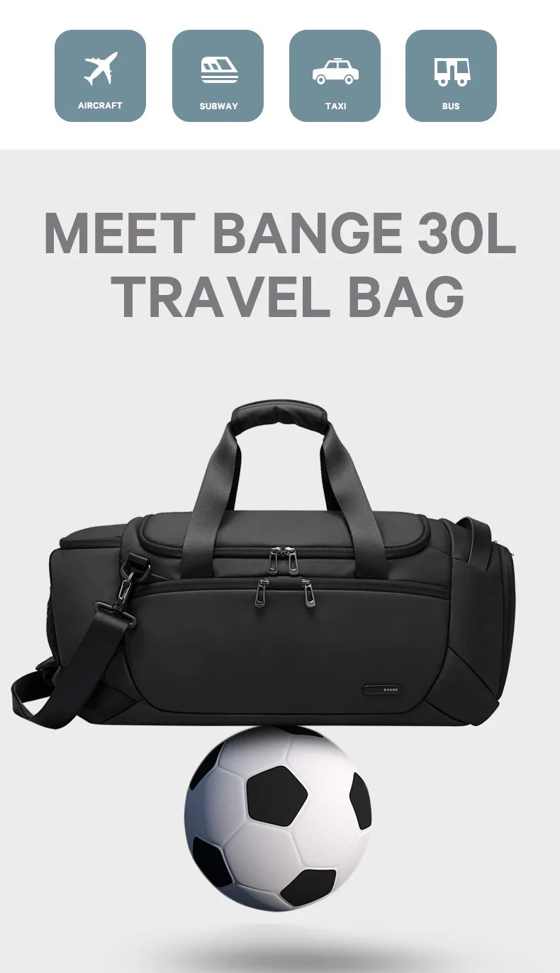 Waterdichte Duffel Tas met Schoenenvak 21″ – Gymtas voor Mannen met Nat & Droog Compartiment, Reistas Sport & Fitness