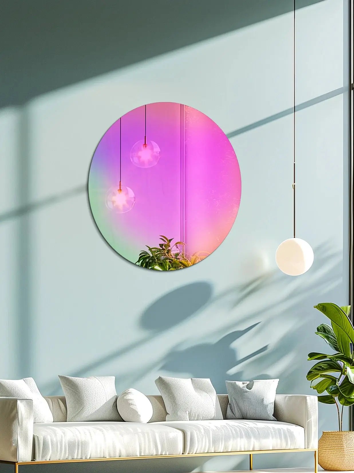 Iriserende Ronde Wandspiegel Regenboog Glas – Moderne Decoratieve Spiegel