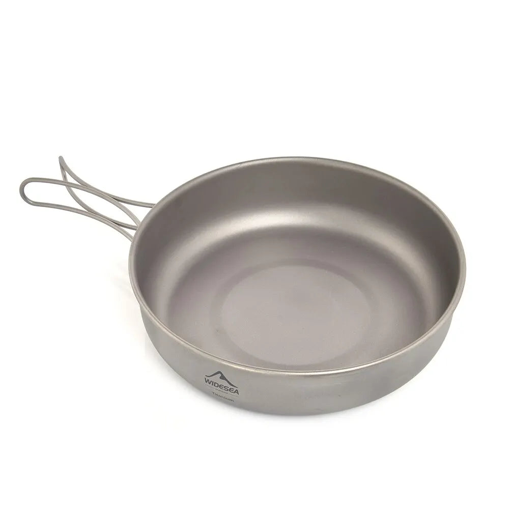 Titanium Outdoor Camping Kookset – Lichtgewicht Titanium Servies Met Kookpot en Koekenpan