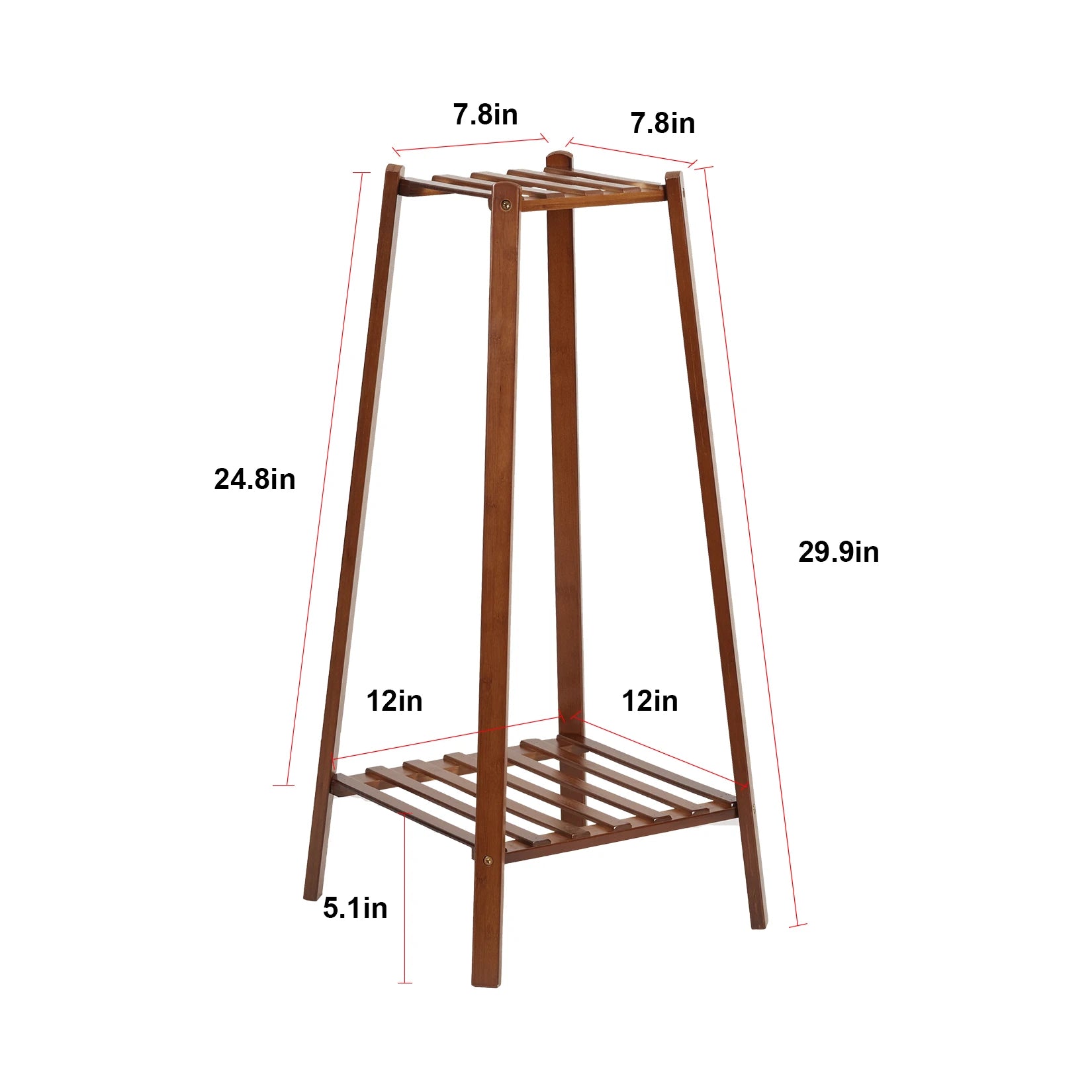 Bamboe Plantenhouder Hoog – Gelaagd Plantenrek Binnen & Buiten – Houten Bloemenrek voor Balkon, Woonkamer & Tuin