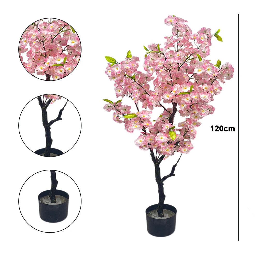 Kunstmatige Kersenbloesemboom 150 cm in Pot – Realistische Sakura Kunstboom voor Binnen, Woonkamer & Kantoor Decoratie