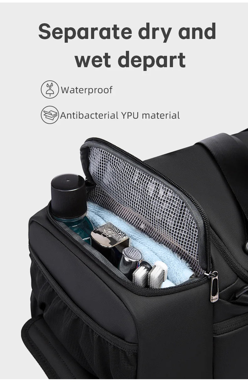 Waterdichte Duffel Tas met Schoenenvak 21″ – Gymtas voor Mannen met Nat & Droog Compartiment, Reistas Sport & Fitness