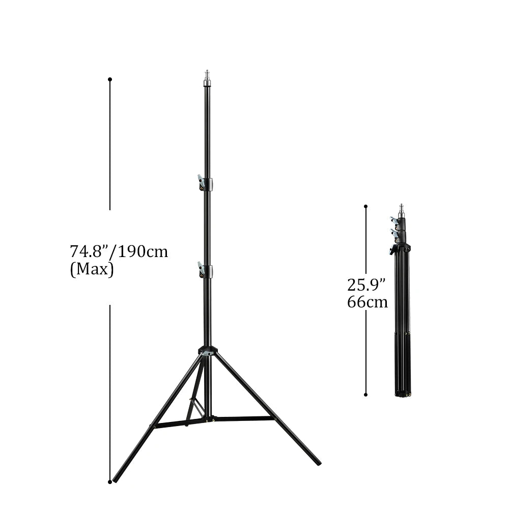 Professioneel 240 cm Fotostatief – Universele 1/4" Schroef voor Camera, Softbox & Studioverlichting – Lichtgewicht en Opvouwbaar
