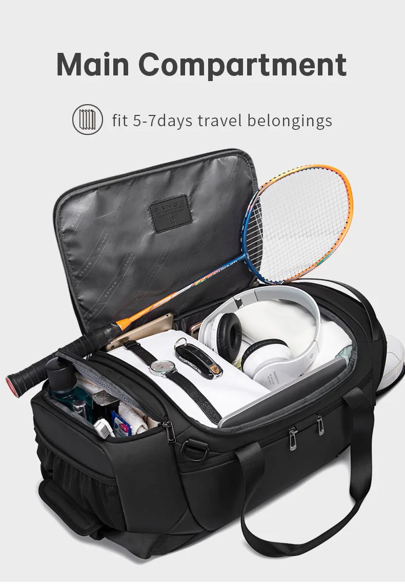 Waterdichte Duffel Tas met Schoenenvak 21″ – Gymtas voor Mannen met Nat & Droog Compartiment, Reistas Sport & Fitness