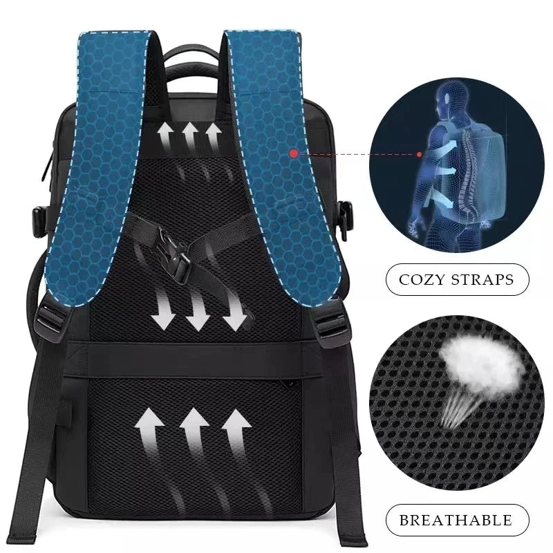 Grote Waterdichte Uitbreidbare Rugzak – 17,3″ Laptop, Grote Capaciteit Voor Reizen, Hiking & Zakelijk