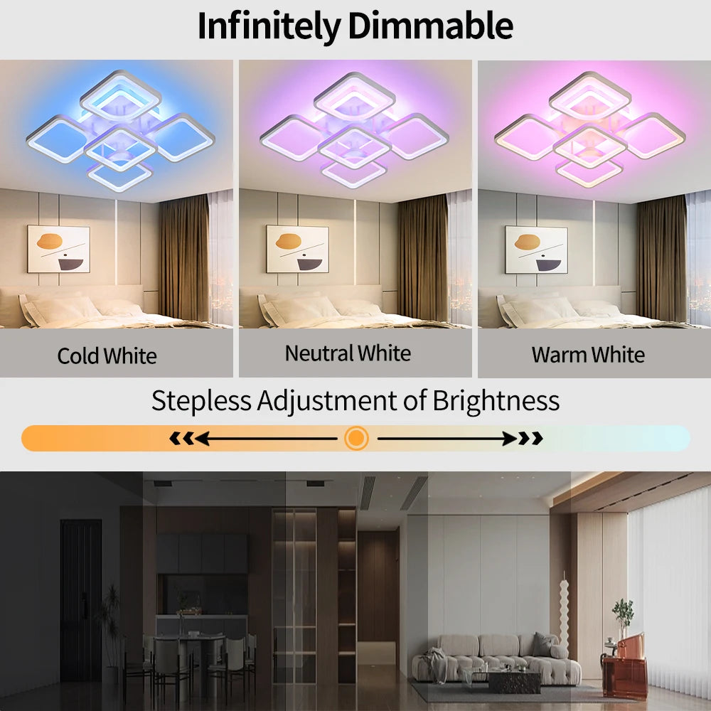 Moderne LED Plafondlamp met Backlight en Afstandsbediening – Dimbare Smart Verlichting