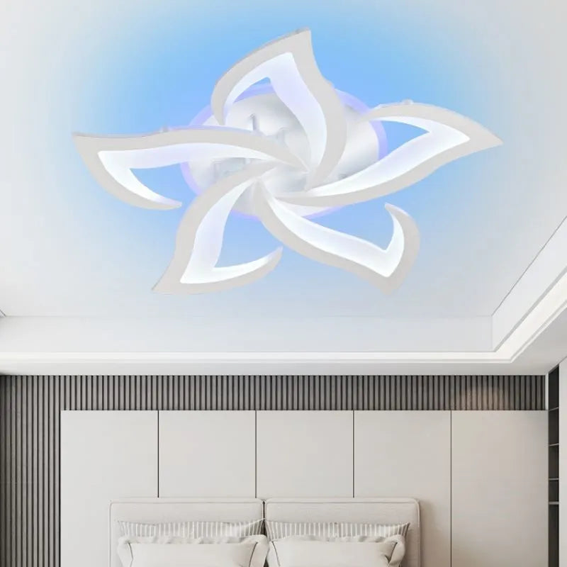 Slimme LED Plafondlamp Lotus – Dimbare Moderne Plafondverlichting met Afstandsbediening & App, Luxe Design voor Woonkamer, Slaapkamer & Eetkamer