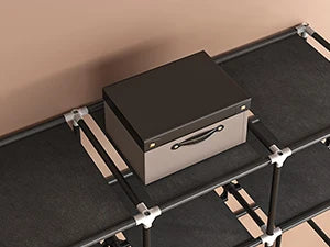 Vrijstaande stoffen kledingkast 130 cm – 3 hangstangen & 9 vakken – garderoberek organizer voor slaapkamer & thuisopslag