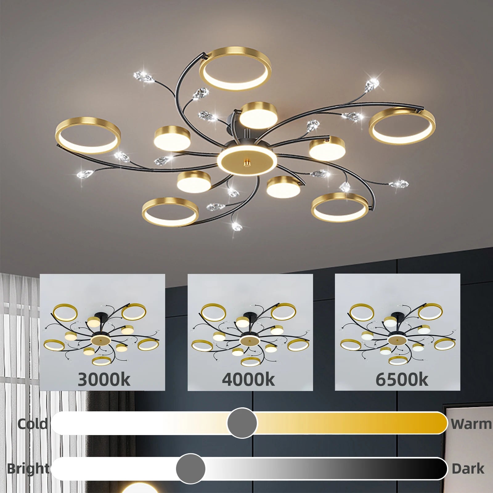 Moderne LED Plafondlamp met Afstandsbediening – Dimbare Smart Ceiling Light voor Woonkamer, Slaapkamer & Keuken
