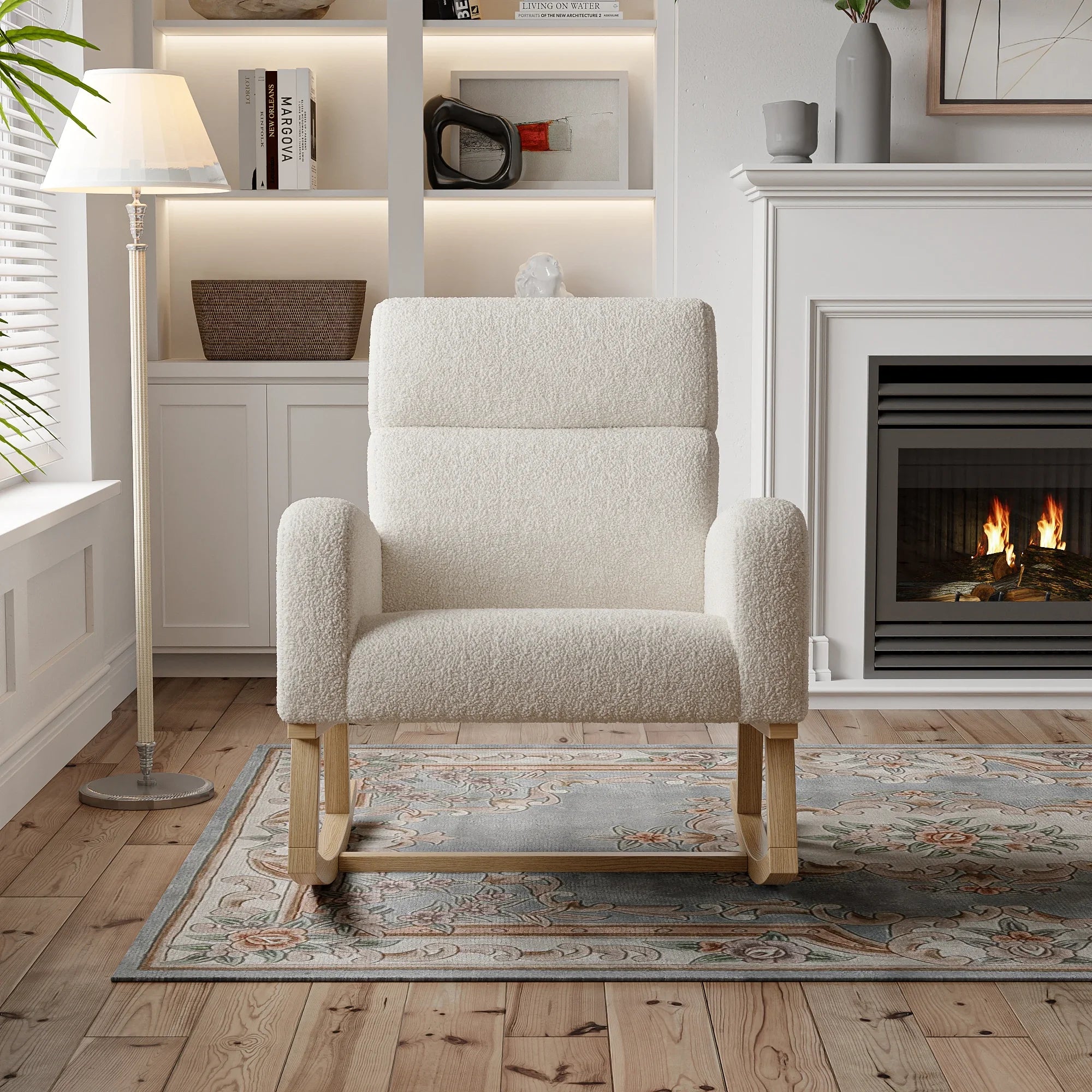 Fluwelen ergonomische schommelstoel – Luxe relaxstoel met comfortabele bekleding en stevig frame