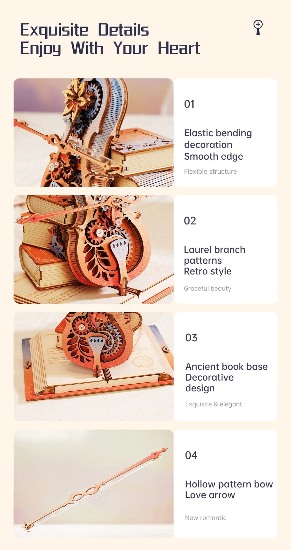 3D Houten Muziekdoos Puzzel – Mechanisch Bouwpakket voor Volwassenen en Kinderen – Creatief Cadeau