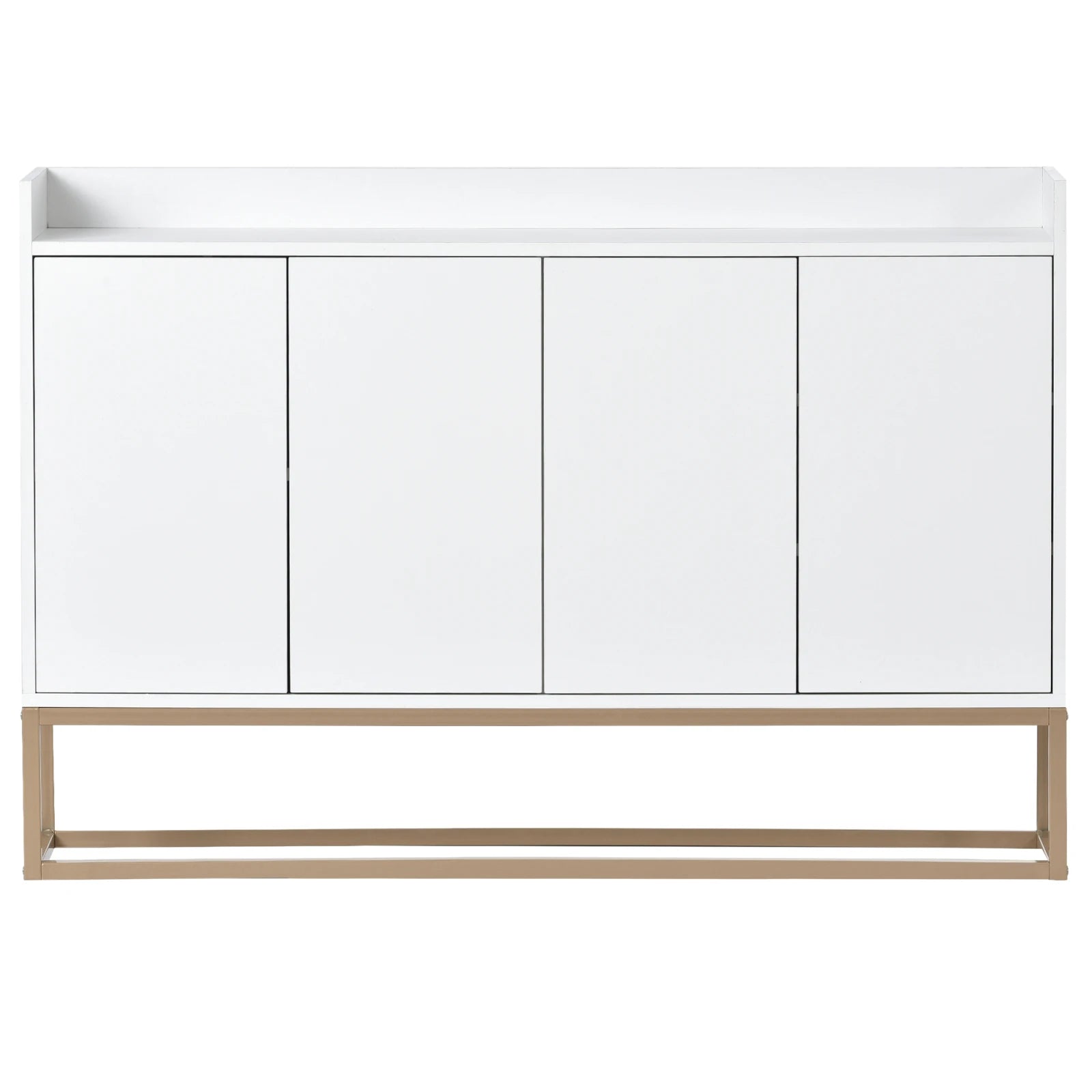Minimalistische Dressoirkast 4 Deuren met Slot – Opbergkast Metaal & MDF – Moderne Buffetkast voor Woonkamer en Eetkamer