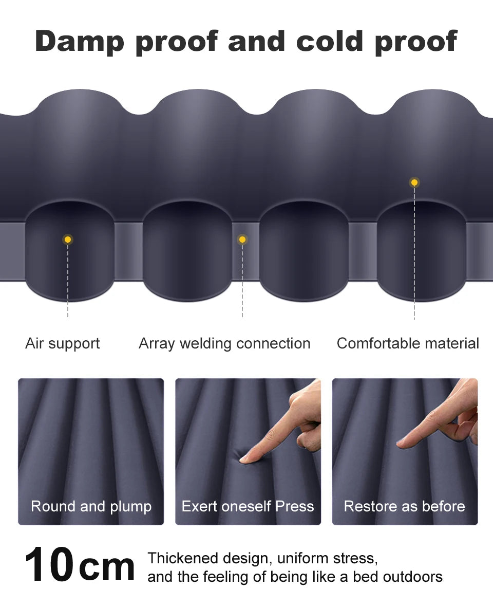 Ultralichte Zelfopblazende Campingmat – Comfortabel Luchtbed voor Backpacken, Wandelen & Outdoor